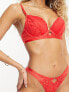 Ann Summers Unforgettable lace padded plunge bra in tomato