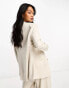 River Island collarless slim blazer 3 piece co-ord in cream