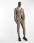 Harry Brown skinny fit suit jacket in brown micro check