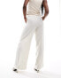 Pimkie linen blend tailored straight leg trousers in ecru