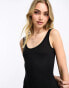 Brave Soul Emylin scoop neck jersey mini dress in black