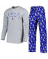 Men's Royal, Gray Los Angeles Dodgers Breakthrough Long Sleeve Top and Pants Sleep Set