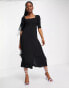 Whistles milkmaid maxi dress in black