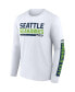 Men's College Navy, White Seattle Seahawks Two-Pack 2023 Schedule T-shirt Combo Set