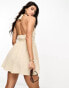 ASOS DESIGN halter neck natural plunge mini beach dress in natural