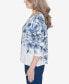 Classic Floral Shimmer Three Quarter Sleeve Top