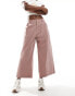 ASOS DESIGN wide leg crop trouser in mink