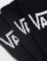 Vans classic crew 3 pack socks in black