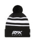 Men's Black, White Roush Fenway Keselowski Racing Knit Pom Cuff Beanie