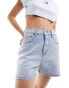 Tommy Jeans ultra high denim mom shorts in light wash