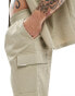 Sixth June co-ord textured cargo shorts in beige