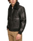 Men's Faux-Fur-Trim Faux-Leather Bomber Jacket