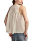 Women's Cotton Embroidered Yoke Sleeveless Top