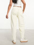 ASOS DESIGN cord barrel leg trouser in white