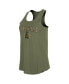 Women's Olive Los Angeles Angels Armed Forces Day Tank Top