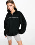 ASOS DESIGN Weekend Collective oversized half zip borg fleece with logo in black