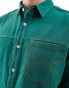 ASOS DESIGN relaxed denim shirt in dark green