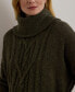 Women's Aran-Knit Wool-Blend Turtleneck Sweater