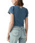 Women's Opehlia Denim Puff-Sleeve Corset Top