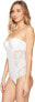 Le Mystere 178504 Womens Sophia Strapless Floral Lace Bodysuit Pearl Size 34C