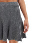 Miss Selfridge pleated flippy knit mini skirt in charcoal