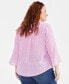 Plus Size Printed Pintuck Blouse, Created for Macy's