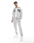 Hollister varsity tech logo loose joggers in grey marl CO-ORD