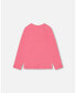 Big Girls Raglan Sleeve T-Shirt With Print Candy Pink