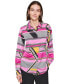 Karl Lagerfeld Women's Collared Long-Sleeve Button-Up Blouse