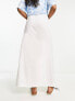 COLLUSION low rise linen beach skirt in white