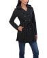 Women's Belted Double Breasted Soft Shell Trench Coat With Detachable Hood