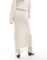 4th & Reckless wool mix tassel edge knitted maxi skirt co-ord in cream