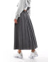 COLLUSION maxi kilt skirt in grey