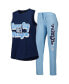 Женская пижама Concepts Sport Womens Light Blue, Navy Tampa Bay Rays Wordmark Meter Muscle Tank Top and Pants Sleep Set