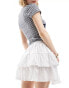 ASOS DESIGN tiered broderie skirt in white