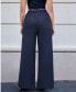 Women's Blue Drawstring Straight Leg Pants