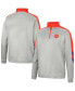 Men's Gray and Orange Clemson Tigers Bushwood Fleece Quarter-Zip Jacket