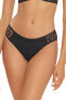 Becca by Rebecca Virtue 297621 Kennedy Tab Side Hipster Bikini Bottom, Black, XS