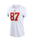 Women's Travis Kelce White Kansas City Chiefs Player Name and Number T-shirt