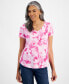 Petite Hamptons Dye Perfect V-Neck T-Shirt, Created for Macy's