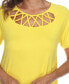 Women's Crisscross Cutout Short Sleeve Top