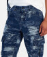 Men's Julian Straight Leg Textured Denim Cargo Pants