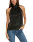 Frame Denim Foldover Mock Neck Silk Top Women's