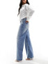 River Island wide leg jean in mid-blue