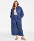 Plus Size Denim-Look Wide-Leg Pants