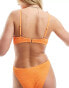 Lindex Adele crinkle hardwear bikini top in orange