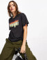 Wrangler retro logo girlfriend tee in faded black