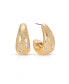 Bezel Crystal Dotted 18k Gold Plated Hoop Earrings