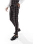 ASOS DESIGN superskinny suit trouser in dark green tartan check