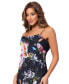 Women's Floral-Print Sleeveless Drape-Neck Gown